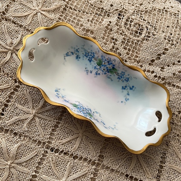 MZ Austria Moritz Forget Me Nots Serving Dish - Vintage Flowers - Picture 1 of 9